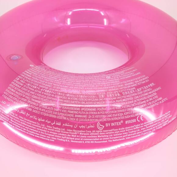 Intex 30" Transparent Hot Pink Inflatable Swim Tube / Pool Ring / Float - GUC - Picture 5 of 11